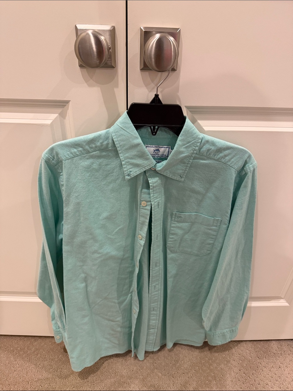 Men's Light Aqua Button-Down Shirt - Classic Casual